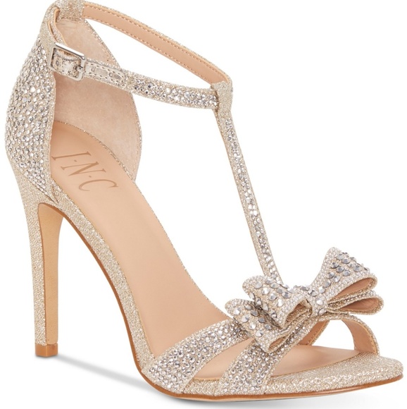 Rhinestone Bow Evening Sandals I never used them. - Picture 1 of 8